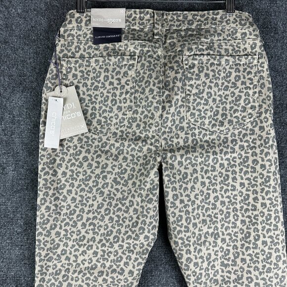 NYDJ Not Your Daughters Jeans For Chicos Womens 10 Skinny Ankle Leopard NEW - Picture 6 of 10